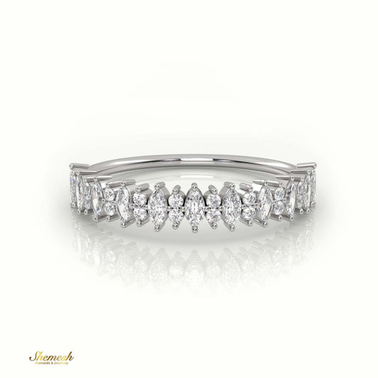 18K Gold Marquise & Round Cut Diamond Designer Ring - shemesh_diamonds