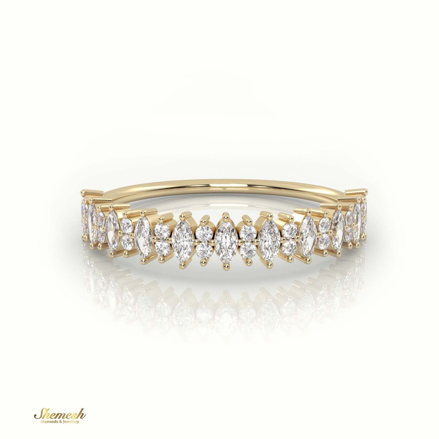 18K Gold Marquise & Round Cut Diamond Designer Ring - shemesh_diamonds