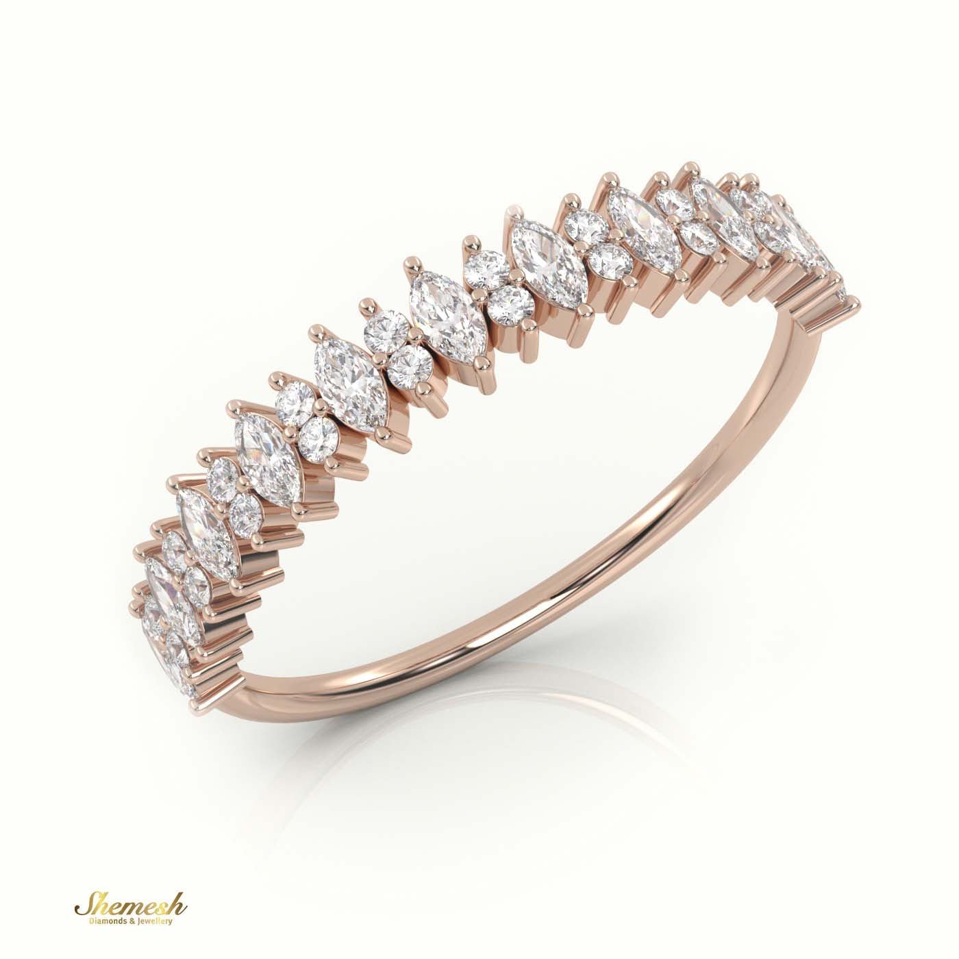 18K Gold Marquise & Round Cut Diamond Designer Ring - shemesh_diamonds