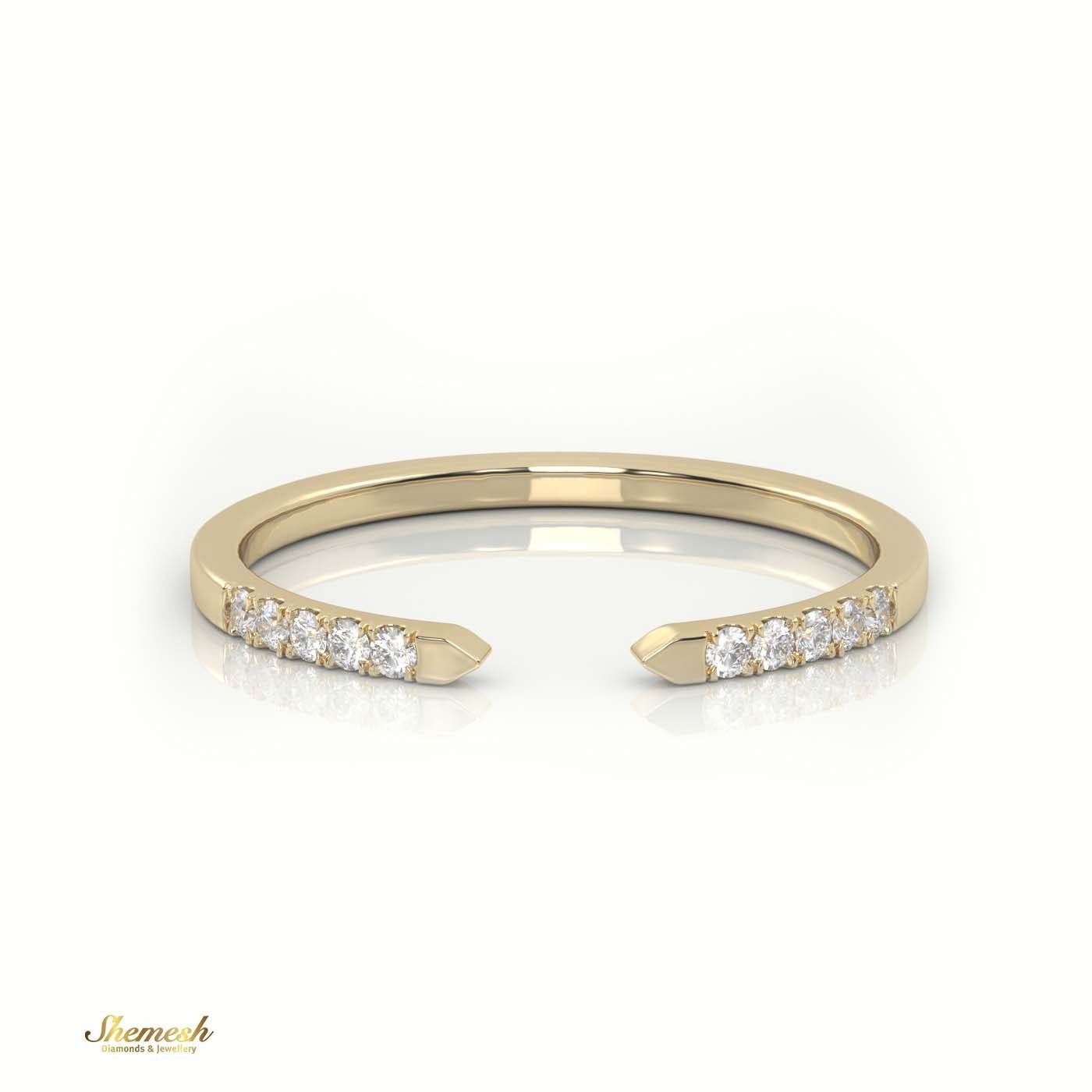 18K Gold Round Cut Diamond Open Pave Setting Designer Ring - shemesh_diamonds