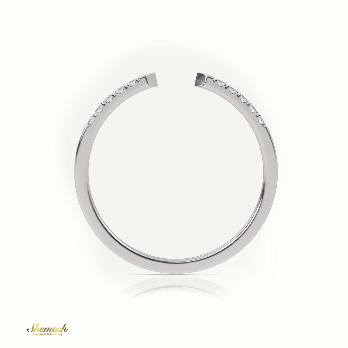 18K Gold Round Cut Diamond Open Pave Setting Designer Ring - shemesh_diamonds