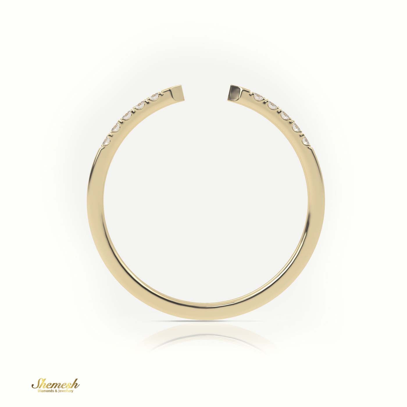 18K Gold Round Cut Diamond Open Pave Setting Designer Ring - shemesh_diamonds