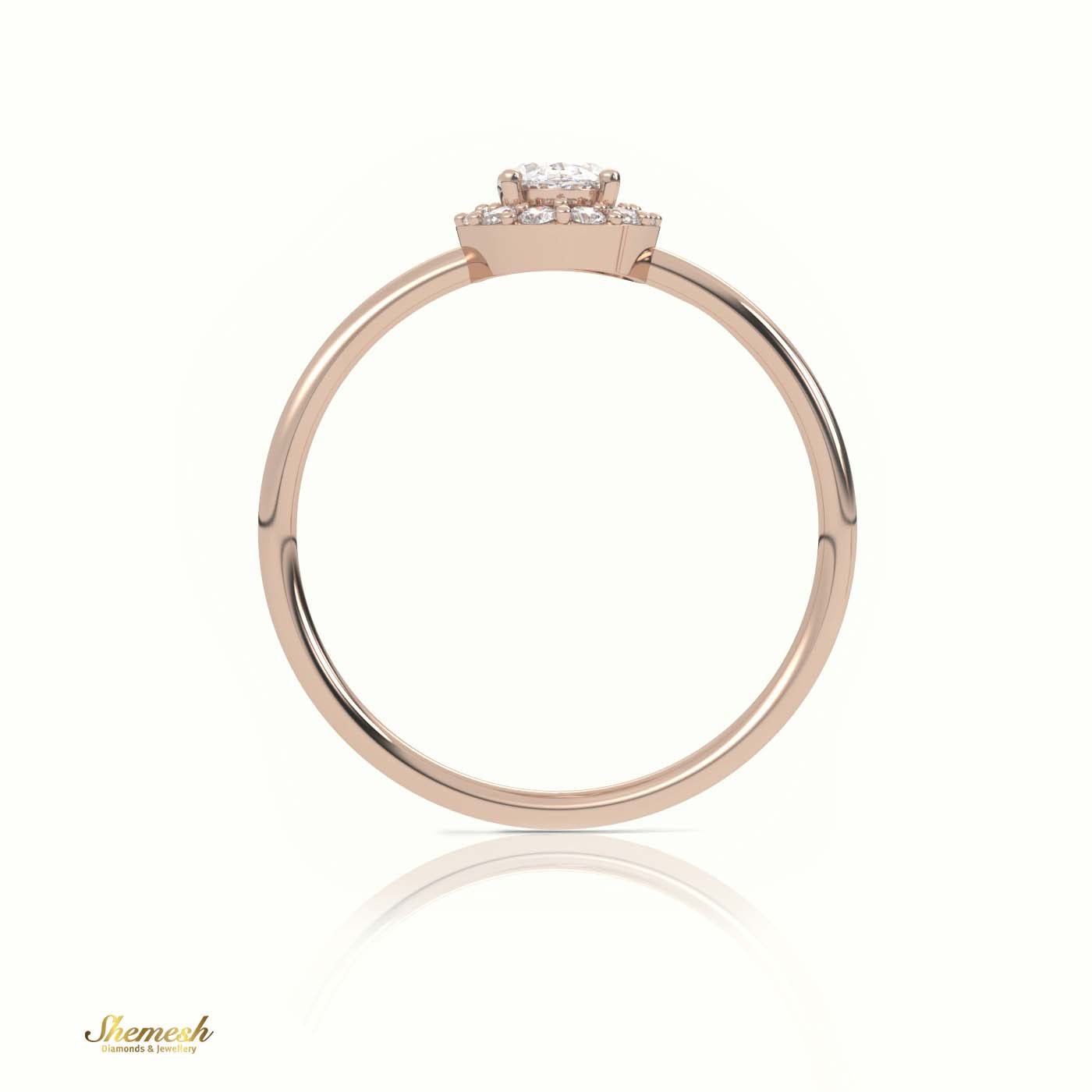 18K Gold 4 Prongs Oval Cut Diamond Halo Setting Engagement Ring - shemesh_diamonds