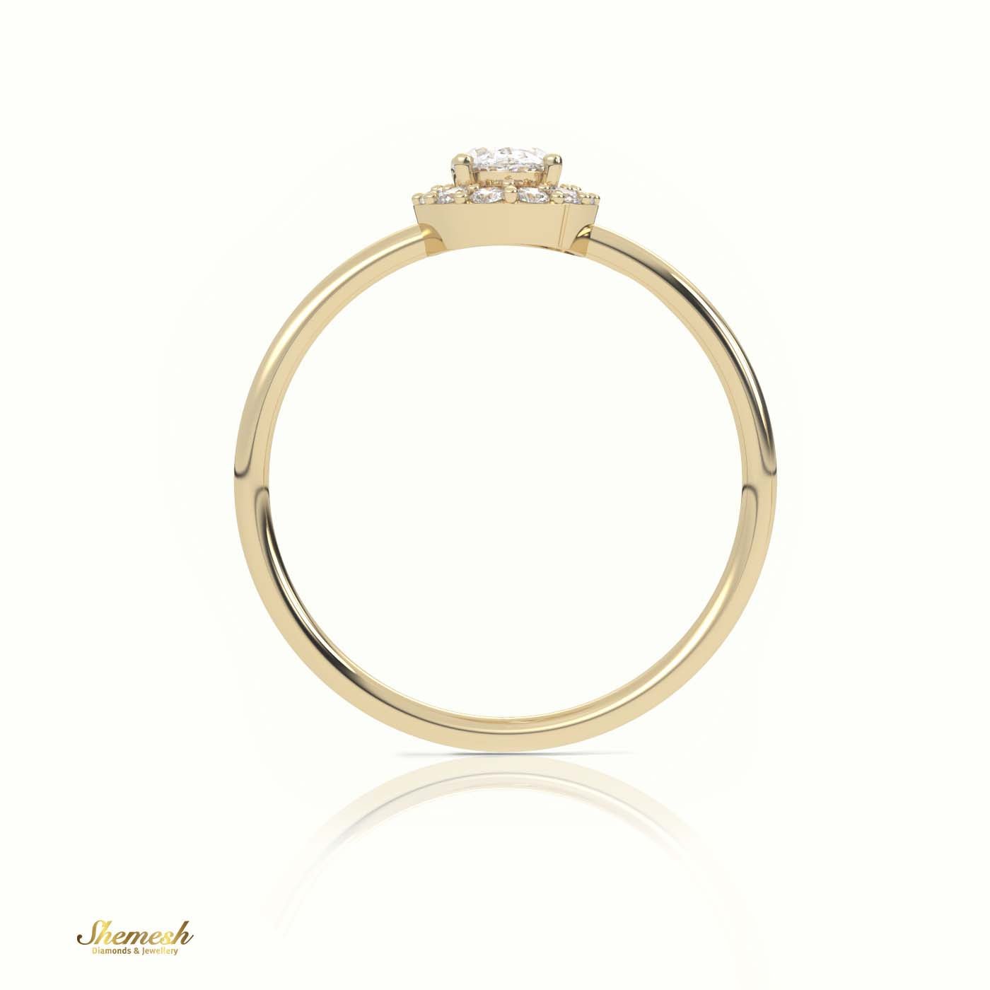 18K Gold 4 Prongs Oval Cut Diamond Halo Setting Engagement Ring - shemesh_diamonds