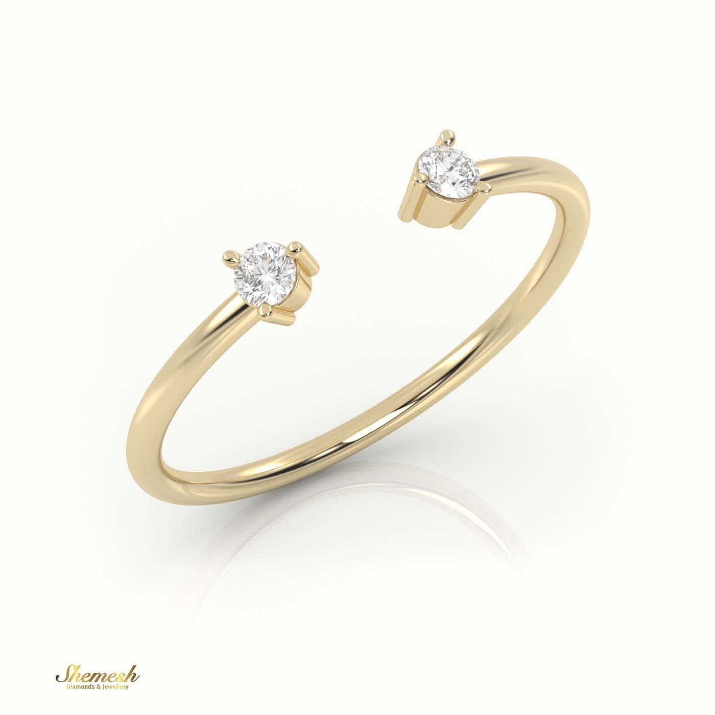 18K Gold Round Diamond Open Set Designer Ring - shemesh_diamonds