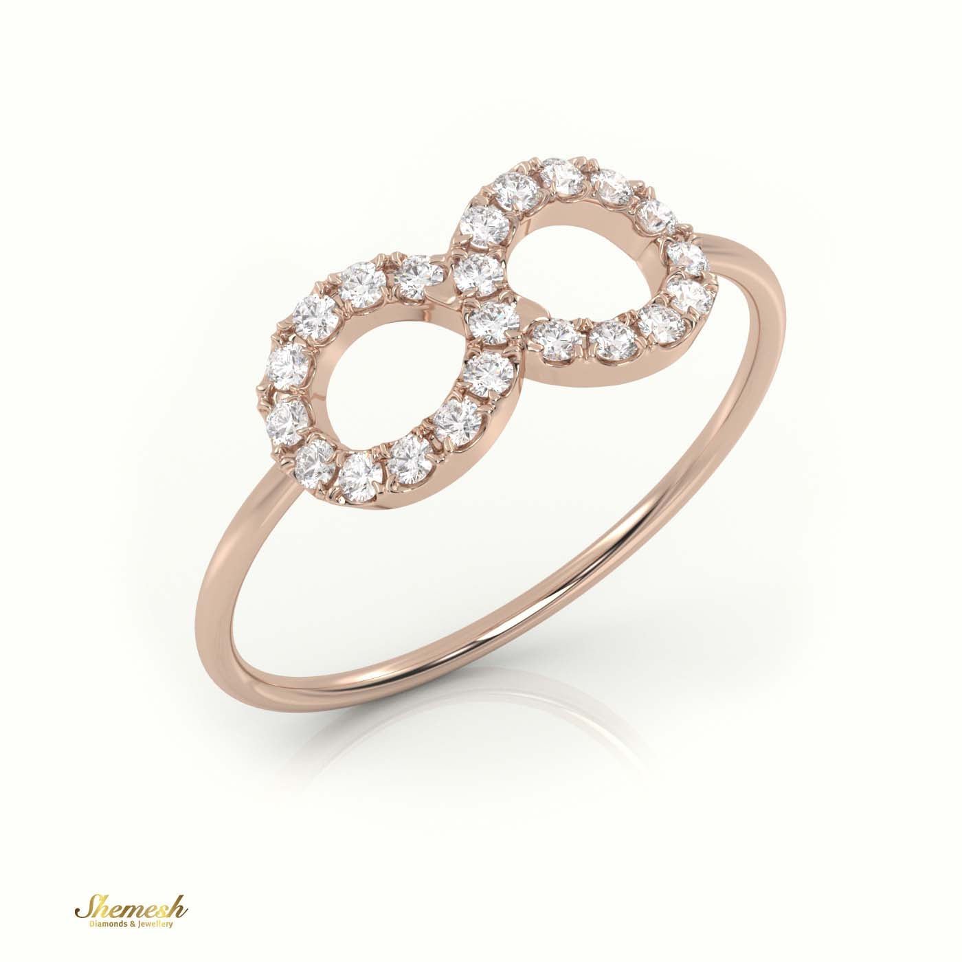 18K Gold Round Cut Diamond Infinity Style Designer Ring - shemesh_diamonds