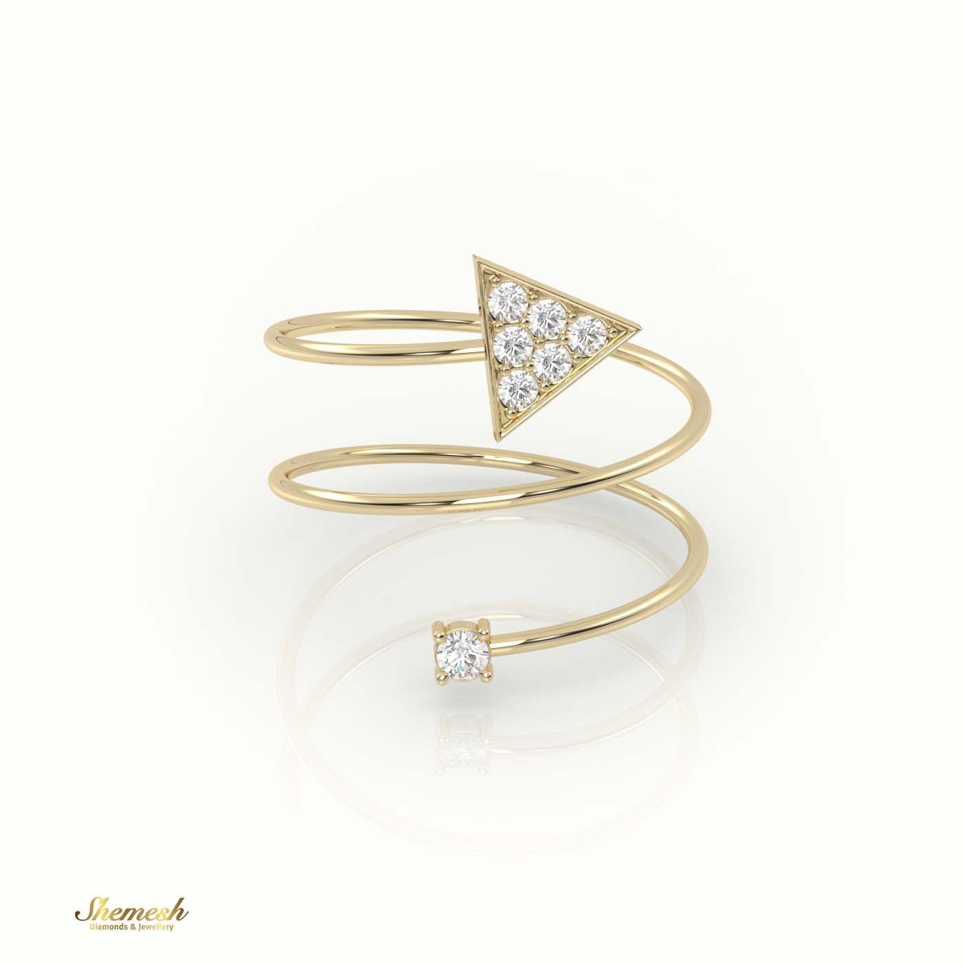 18K Gold Round Diamond Spiral Design Ring - shemesh_diamonds