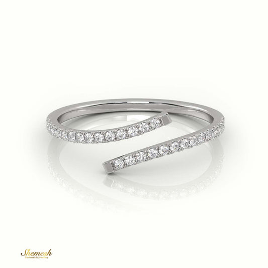 18K Gold Round - Cut Diamond Spiral Designer Ring - shemesh_diamonds