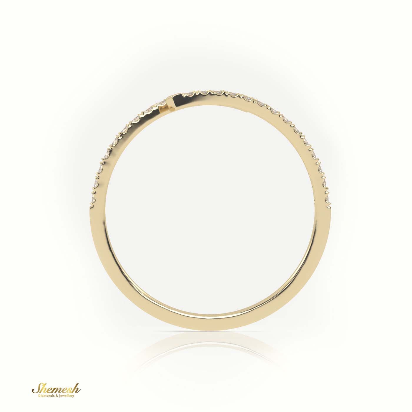 18K Gold Round - Cut Diamond Spiral Designer Ring - shemesh_diamonds