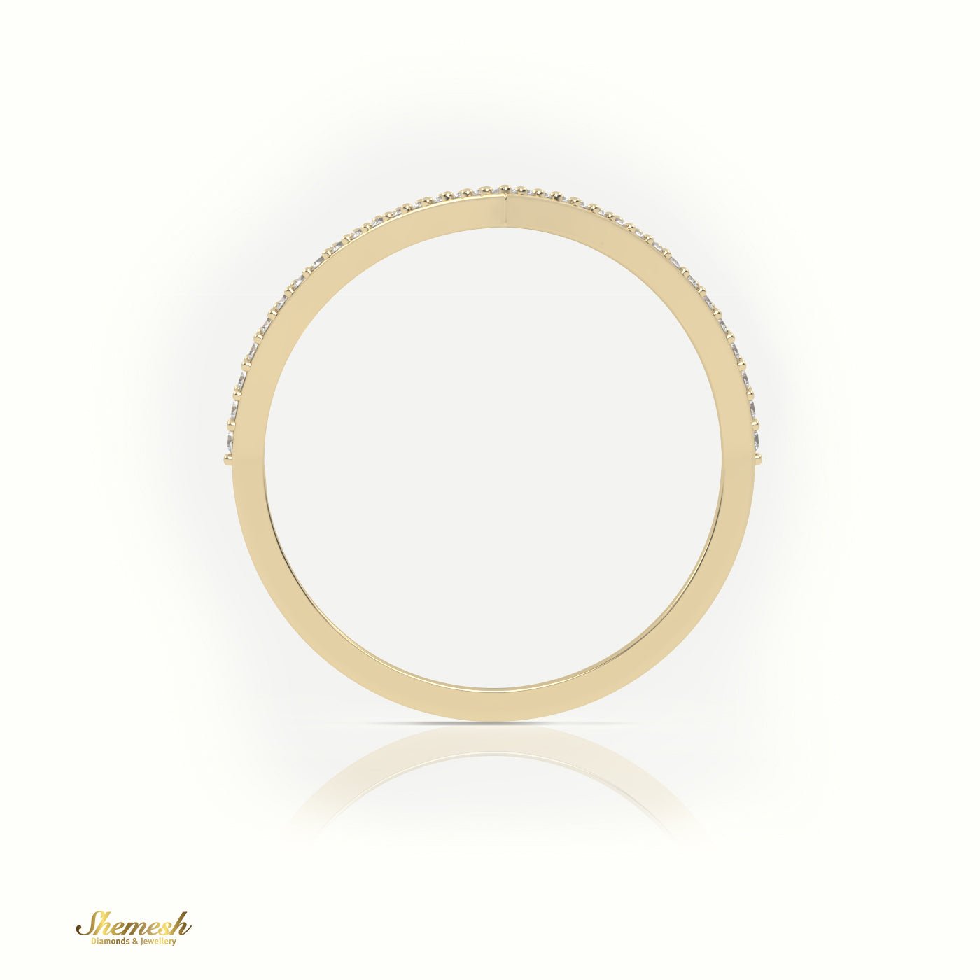 18K Gold V - Shaped Round Cut Diamond Ring - shemesh_diamonds