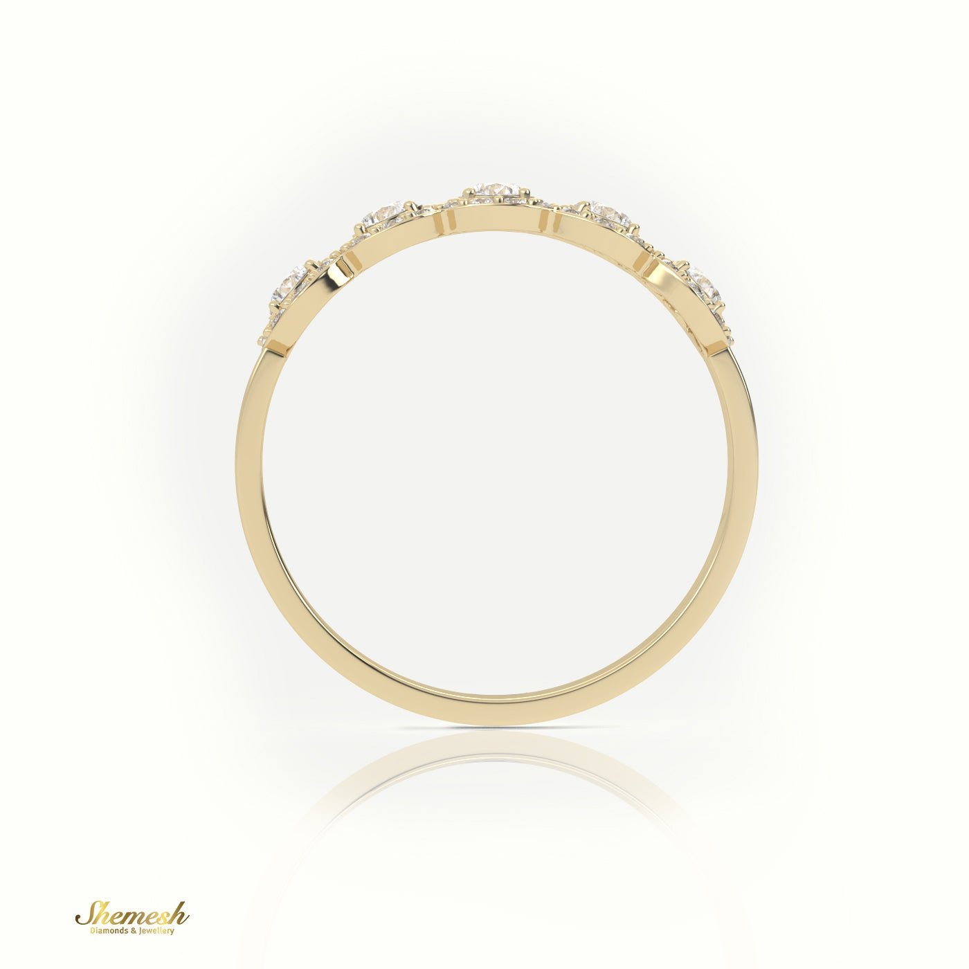 18K Gold Round Cut Diamond Halo Designer Ring - shemesh_diamonds