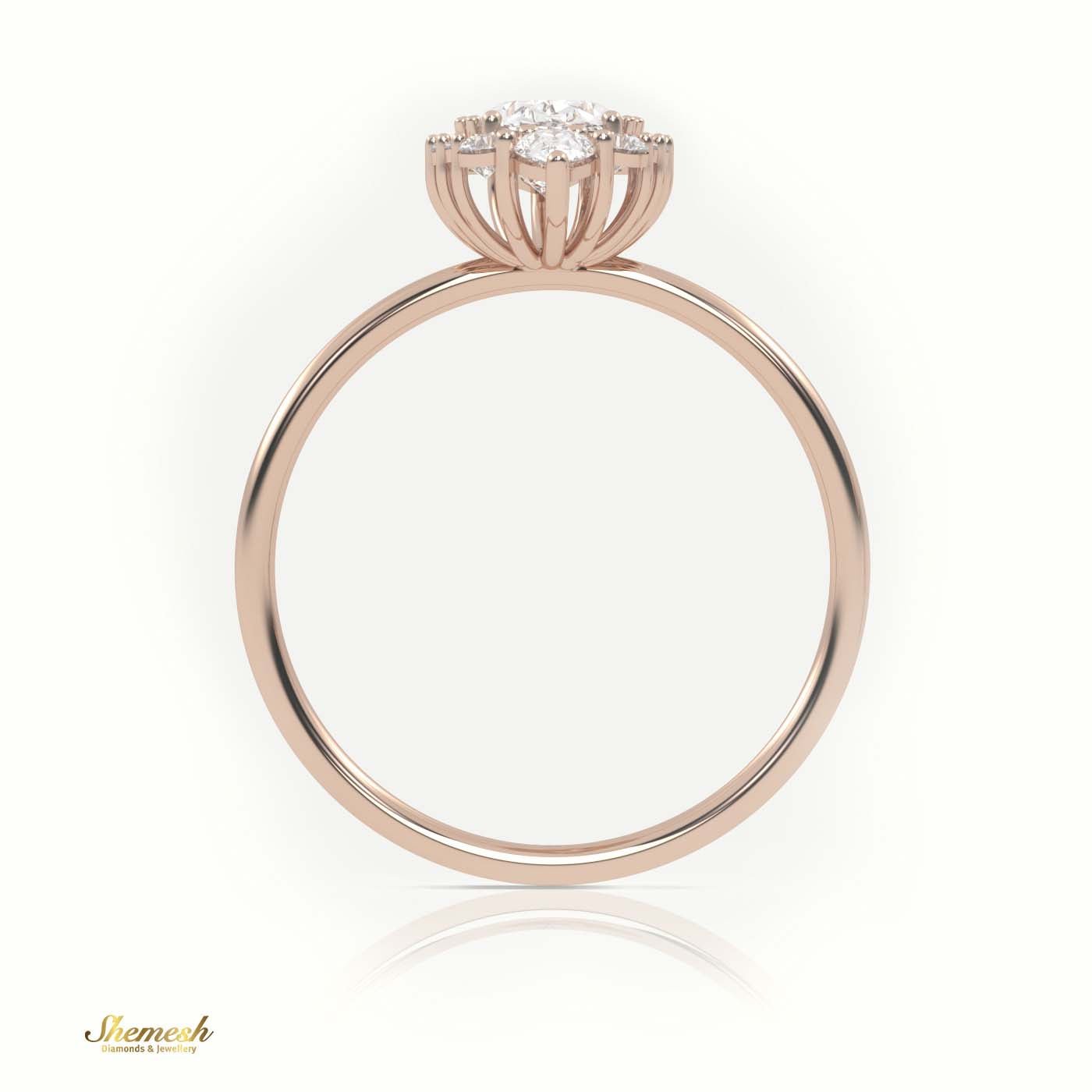 18K Gold Oval, Pear & Round Diamond Halo Designer Ring - shemesh_diamonds