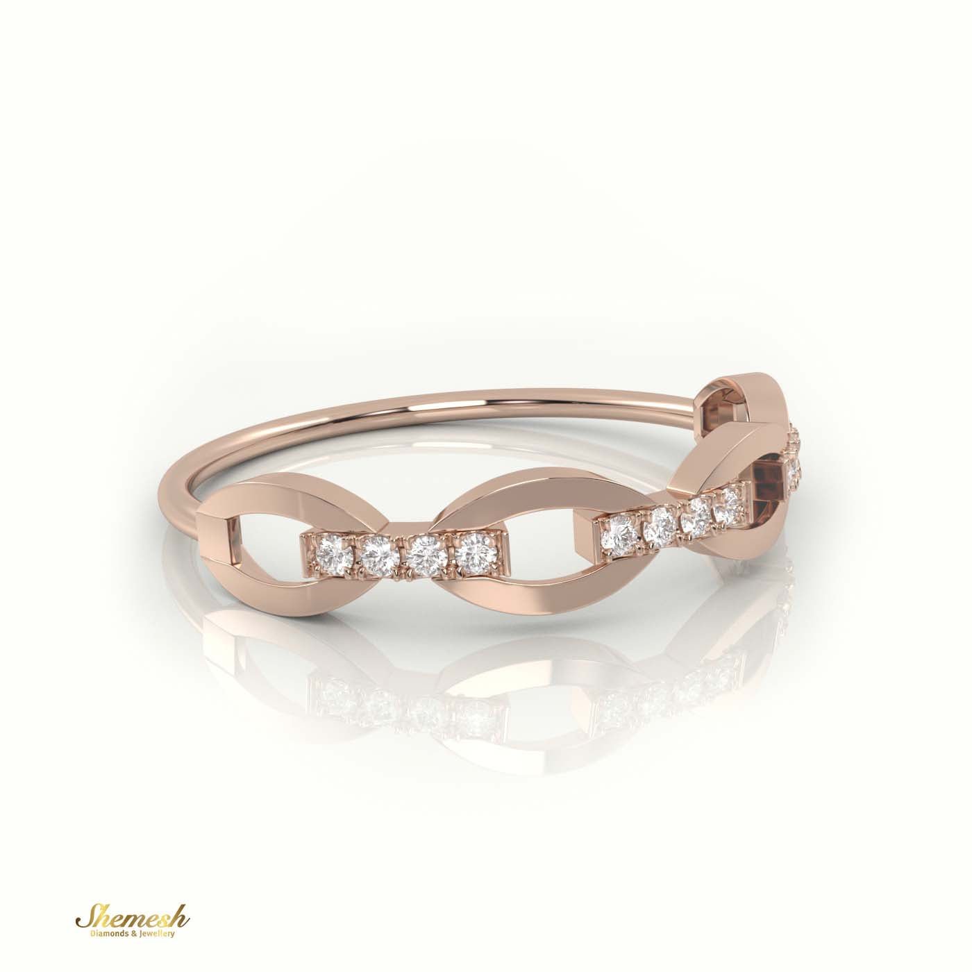 18K Gold Round Cut Diamond Infinity - Style Designer Ring - shemesh_diamonds