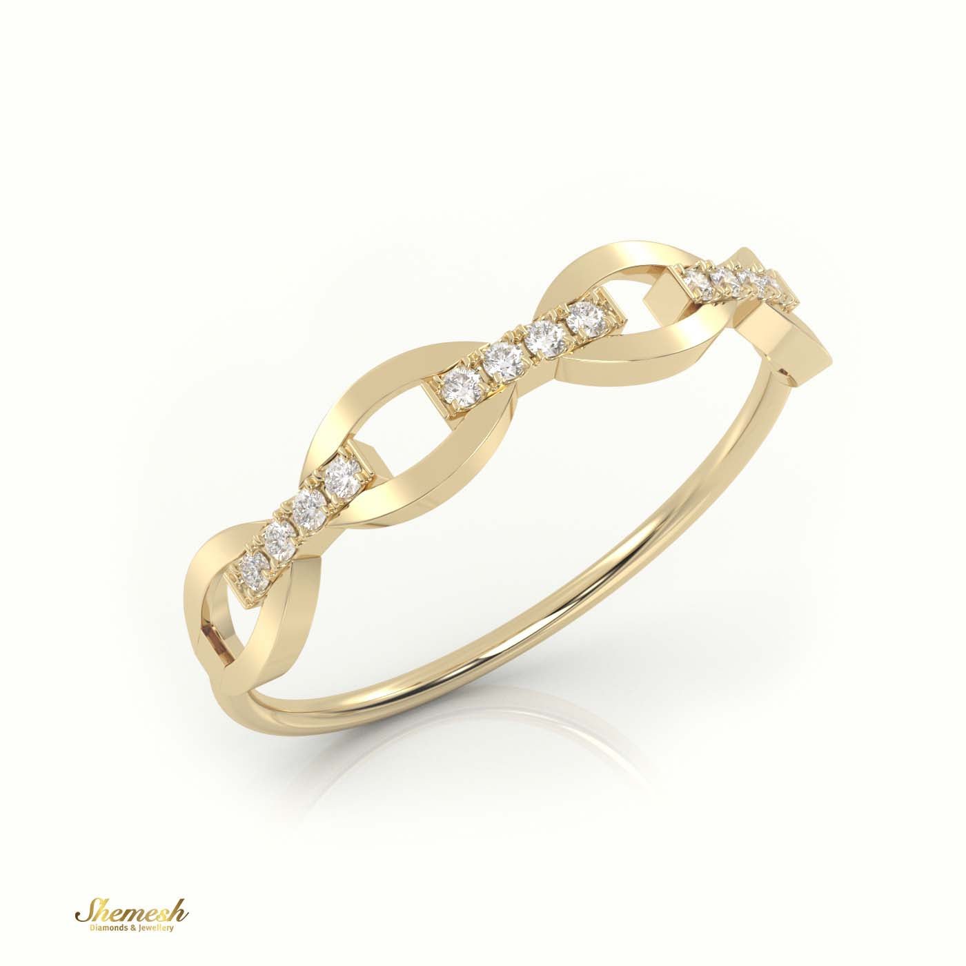 18K Gold Round Cut Diamond Infinity - Style Designer Ring - shemesh_diamonds