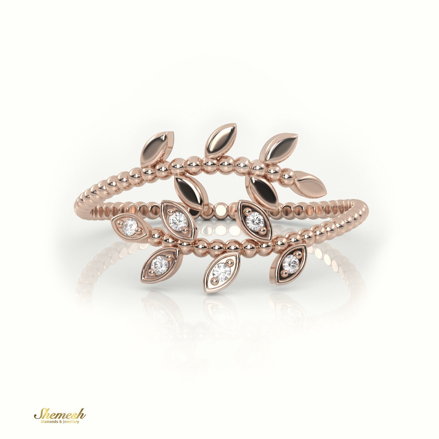 18K Gold Round Cut Diamond Infinity Ring with Milgrain Detail - shemesh_diamonds