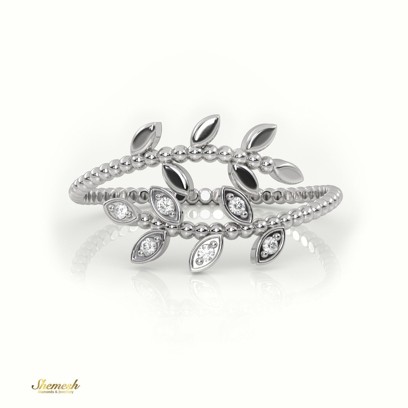 18K Gold Round Cut Diamond Infinity Ring with Milgrain Detail - shemesh_diamonds