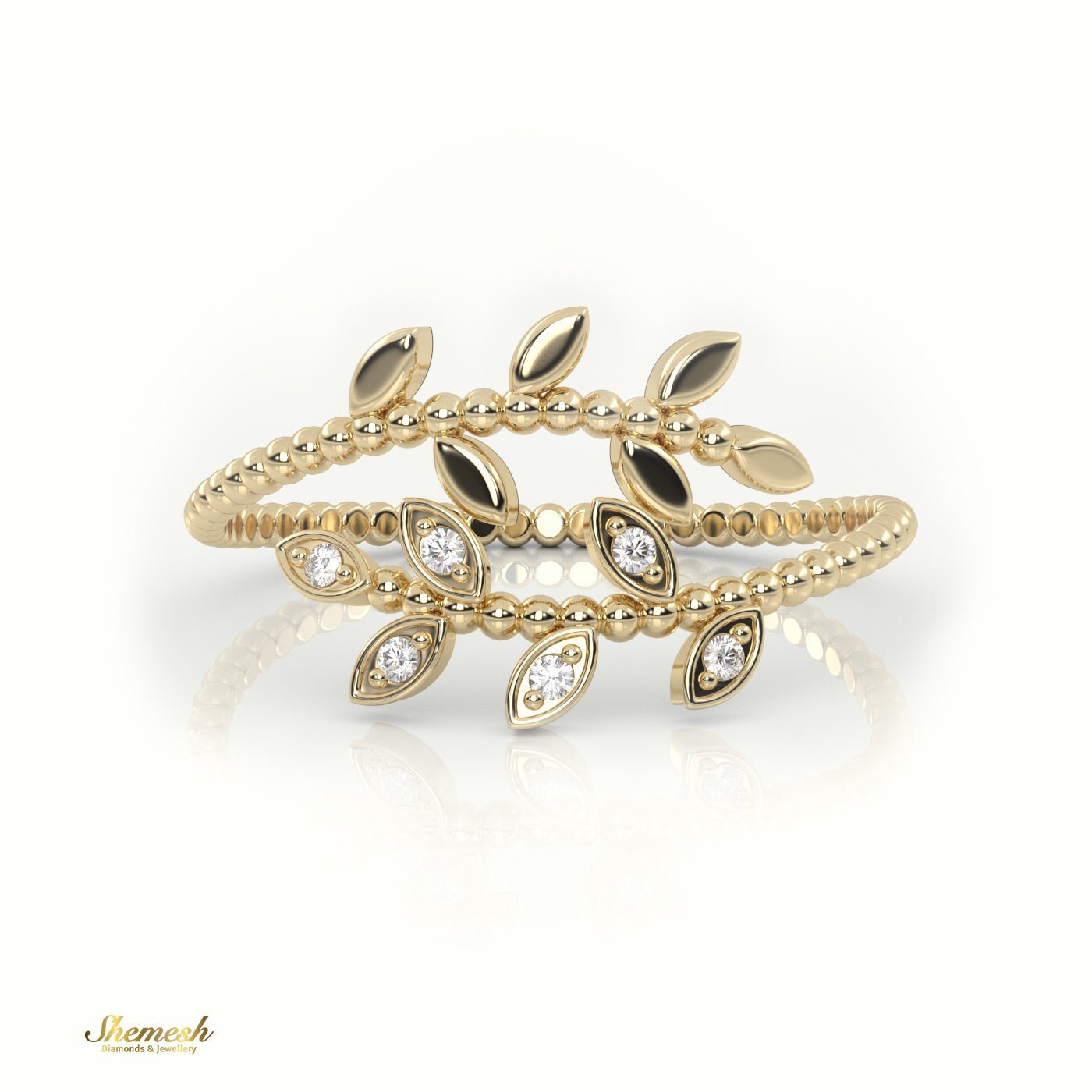 18K Gold Round Cut Diamond Infinity Ring with Milgrain Detail - shemesh_diamonds