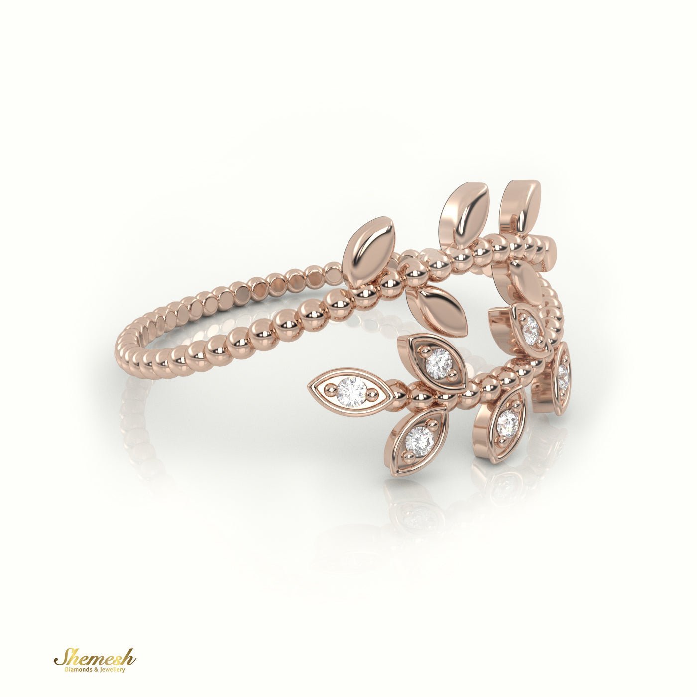 18K Gold Round Cut Diamond Infinity Ring with Milgrain Detail - shemesh_diamonds