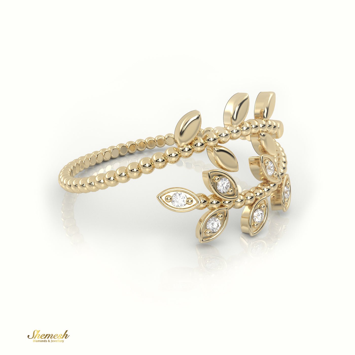 18K Gold Round Cut Diamond Infinity Ring with Milgrain Detail - shemesh_diamonds