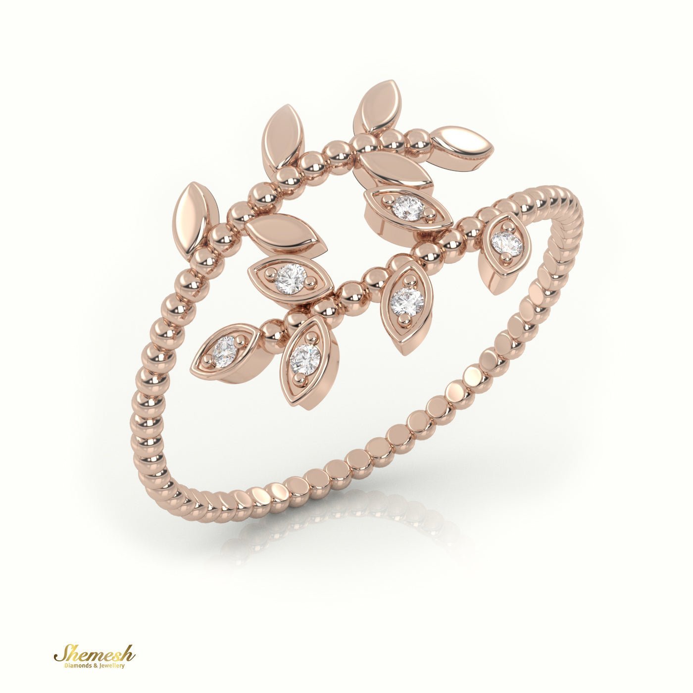 18K Gold Round Cut Diamond Infinity Ring with Milgrain Detail - shemesh_diamonds