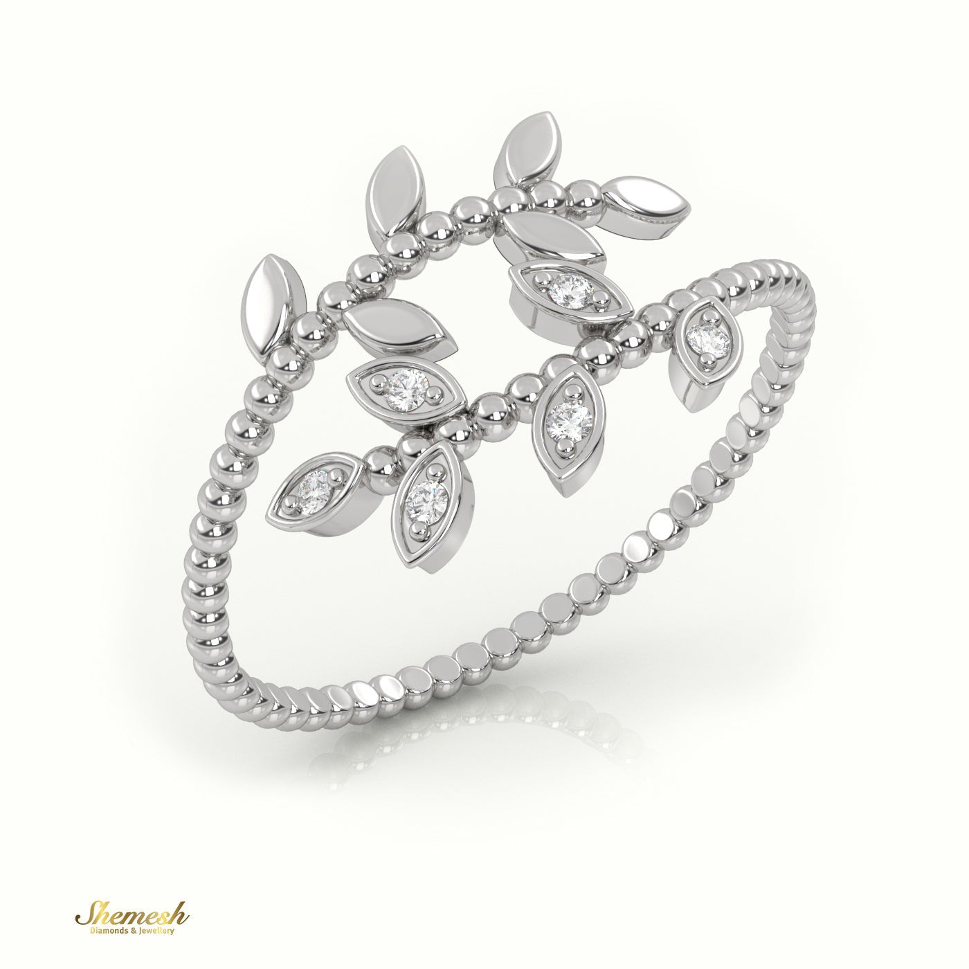 18K Gold Round Cut Diamond Infinity Ring with Milgrain Detail - shemesh_diamonds