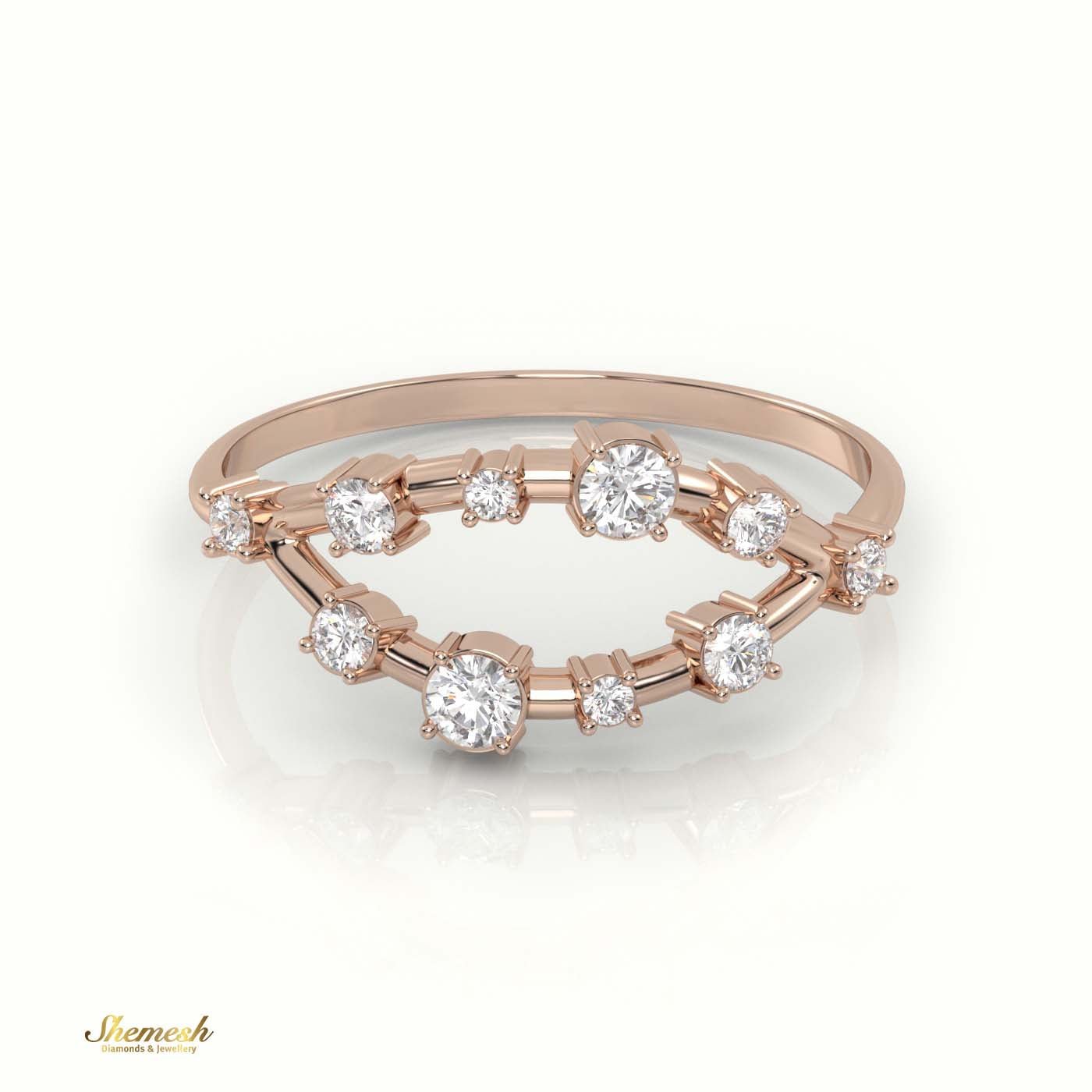 18K Gold Round Cut 4 Prongs Diamond Open Set Designer Diamond Ring - shemesh_diamonds