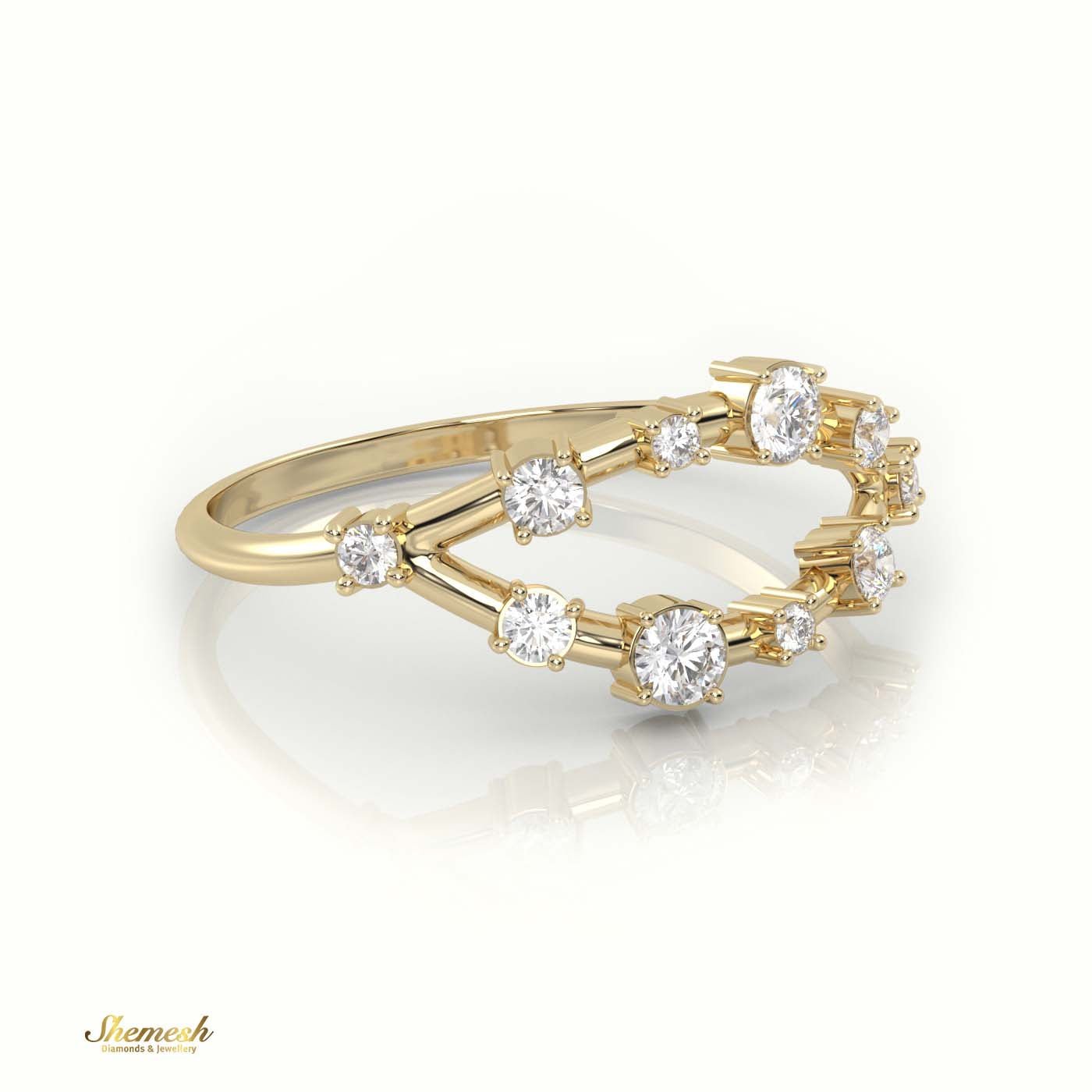 18K Gold Round Cut 4 Prongs Diamond Open Set Designer Diamond Ring - shemesh_diamonds