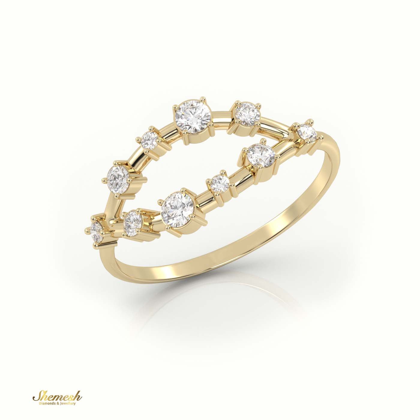 18K Gold Round Cut 4 Prongs Diamond Open Set Designer Diamond Ring - shemesh_diamonds