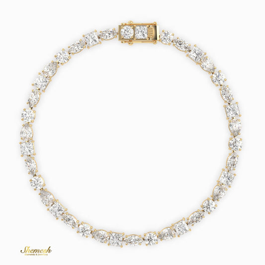 18K Gold Multi Diamond Tennis Bracelet - shemesh_diamonds