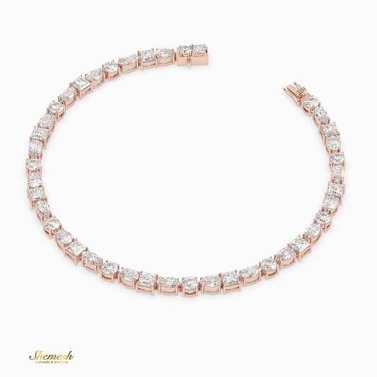 18K Gold Multi Diamond Tennis Bracelet - shemesh_diamonds