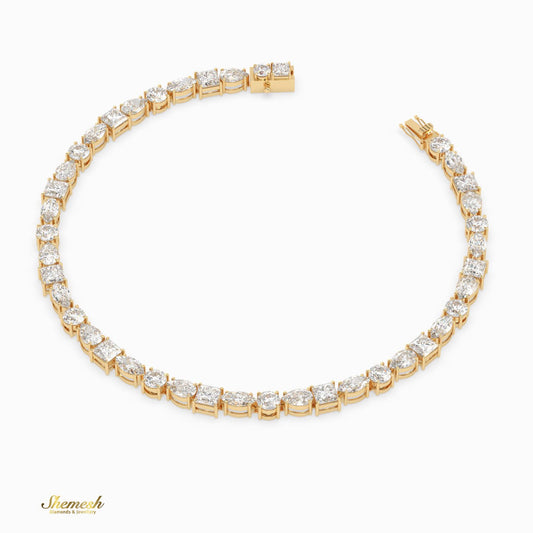 18K Gold Multi Diamond Tennis Bracelet - shemesh_diamonds