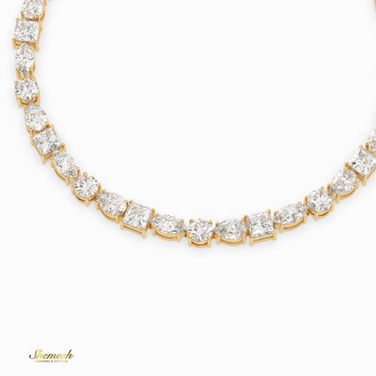 18K Gold Multi Diamond Tennis Bracelet - shemesh_diamonds