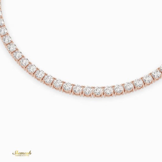 18K Gold Round Cut Diamond Full Eternity Tennis Bracelet - shemesh_diamonds