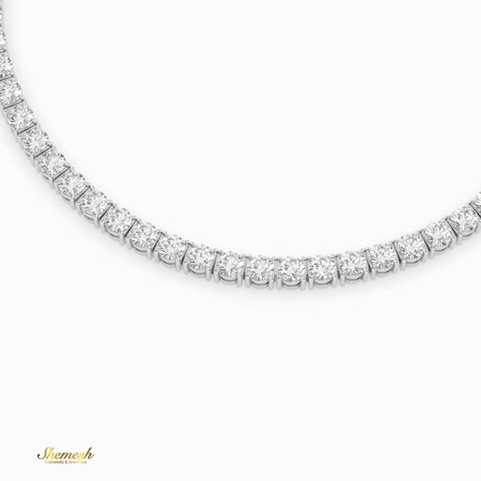 18K Gold Round Cut Diamond Full Eternity Tennis Bracelet - shemesh_diamonds