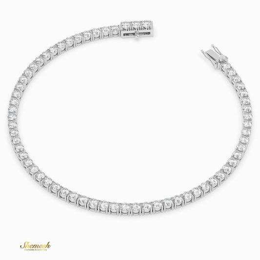 18K Gold Round Shape Diamond Full Eternity Tennis Bracelet - shemesh_diamonds