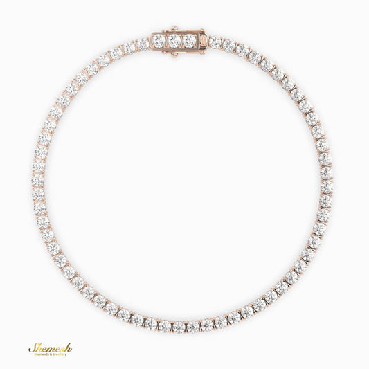 18K Gold Round Diamond Full Eternity Tennis Bracelet - shemesh_diamonds