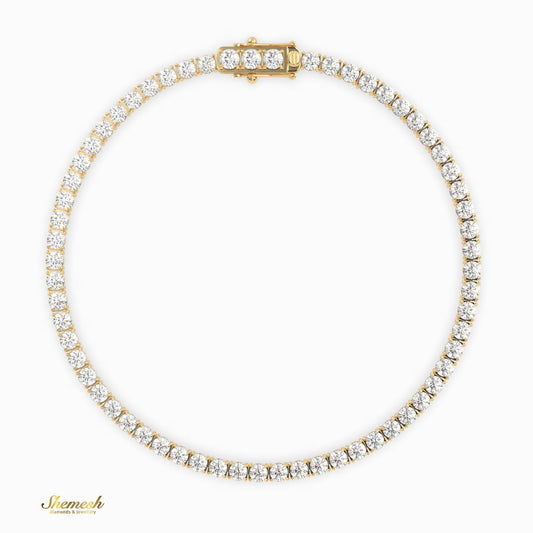 18K Gold Round Diamond Full Eternity Tennis Bracelet - shemesh_diamonds