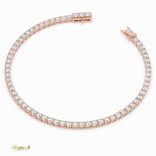 18K Gold Round Diamond Full Eternity Tennis Bracelet - shemesh_diamonds