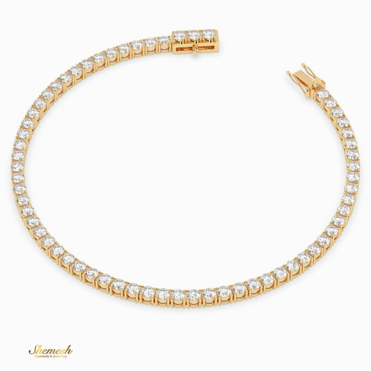 18K Gold Round Diamond Full Eternity Tennis Bracelet - shemesh_diamonds