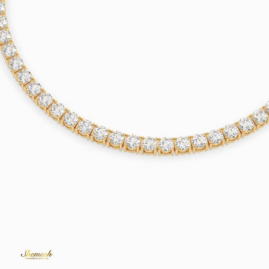 18K Gold Round Diamond Full Eternity Tennis Bracelet - shemesh_diamonds