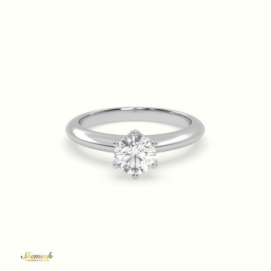 18K Gold 6 Prongs 0.93tw Round Diamond Solitaire Engagement Ring - shemesh_diamonds