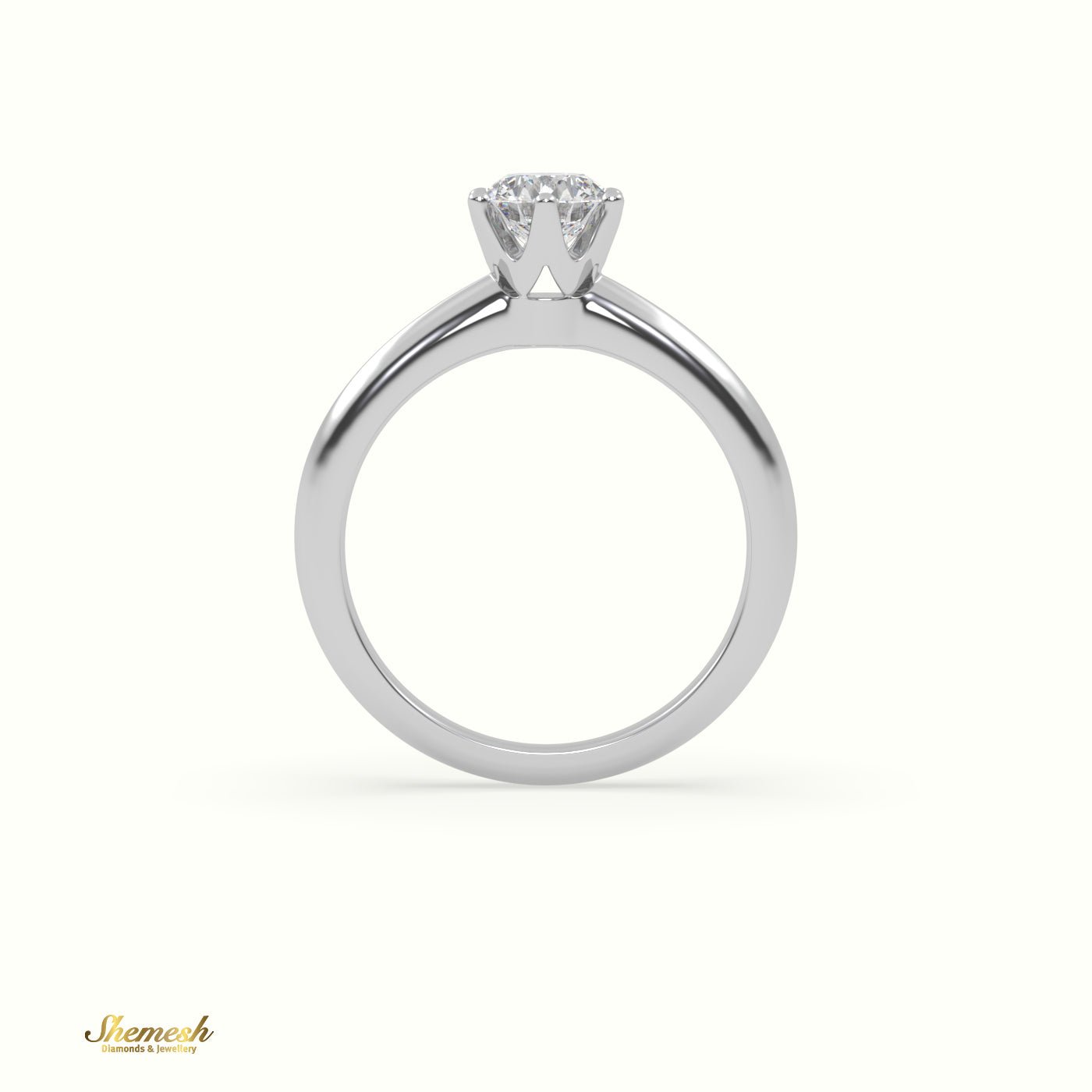 18K Gold 6 Prongs 0.93tw Round Diamond Solitaire Engagement Ring - shemesh_diamonds