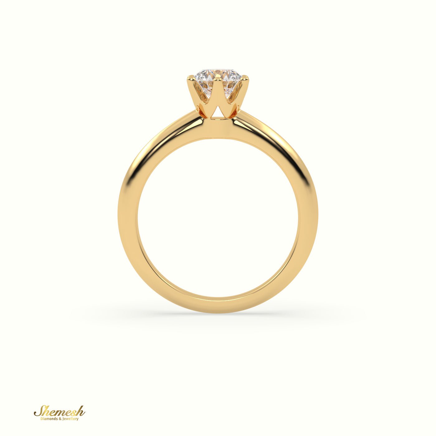 18K Gold 6 Prongs 0.93tw Round Diamond Solitaire Engagement Ring - shemesh_diamonds