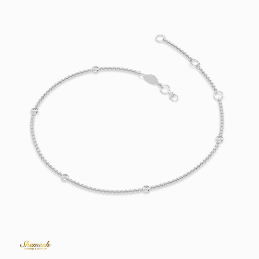 18K Gold Round Bezel Diamond Station Bracelet - shemesh_diamonds