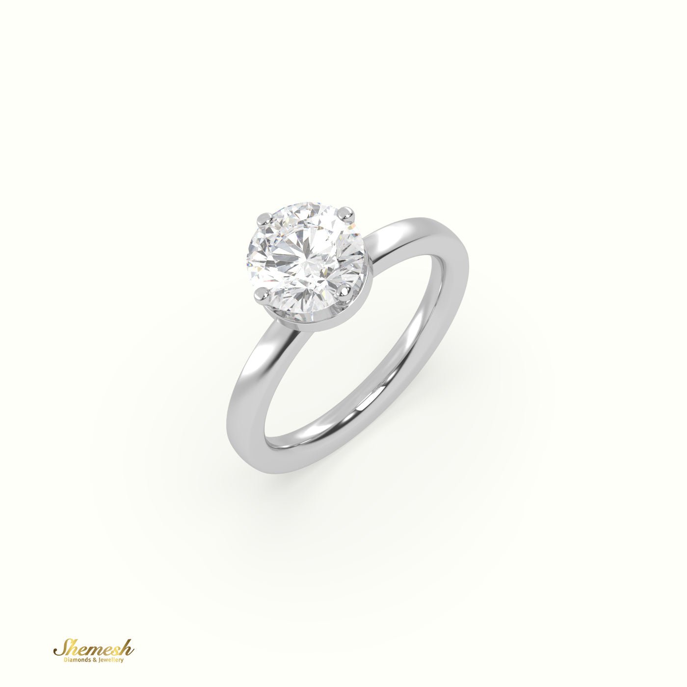 18K Gold 4 Prongs Round Diamond Solitaire Engagement Ring - shemesh_diamonds