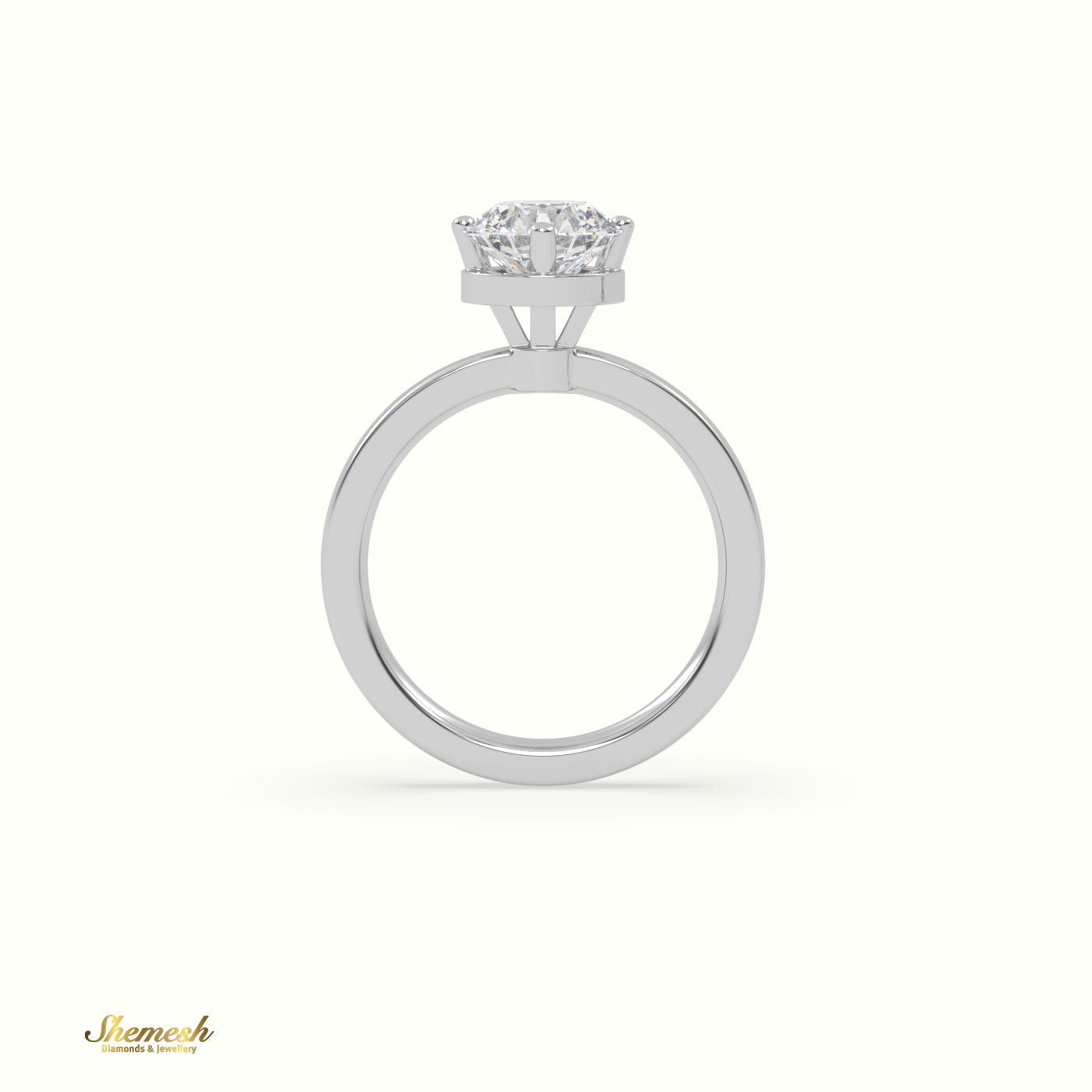 18K Gold 4 Prongs Round Diamond Solitaire Engagement Ring - shemesh_diamonds