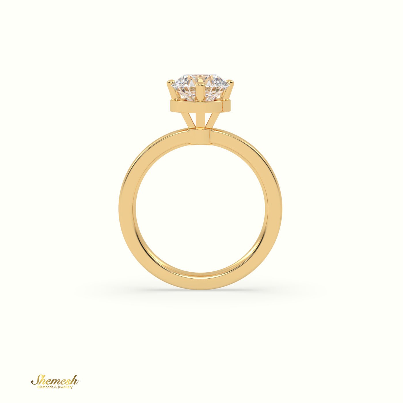 18K Gold 4 Prongs Round Diamond Solitaire Engagement Ring - shemesh_diamonds