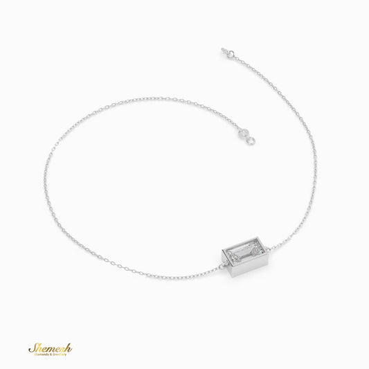 18K Gold Emerald Cut Diamond Chain Bracelet - shemesh_diamonds