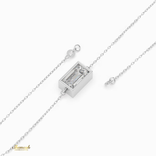 18K Gold Emerald Cut Diamond Chain Bracelet - shemesh_diamonds