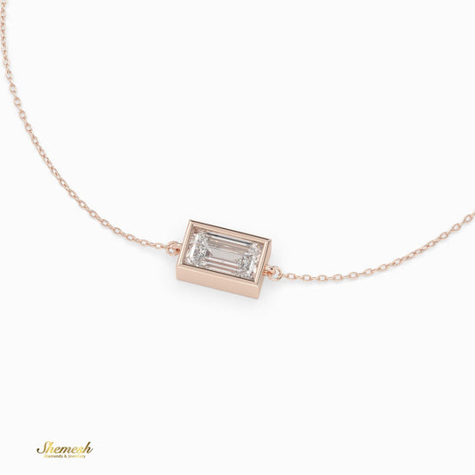 18K Gold Emerald Cut Diamond Chain Bracelet - shemesh_diamonds